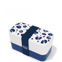 Monbento Bento Original, Graphic Leopard Blue Lunchbox